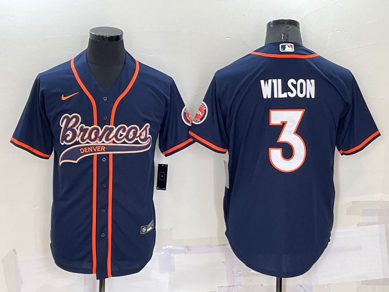 Men Denver Broncos #3 Wilson Blue 2022 Nike Co branded NFL Jersey->indianapolis colts->NFL Jersey